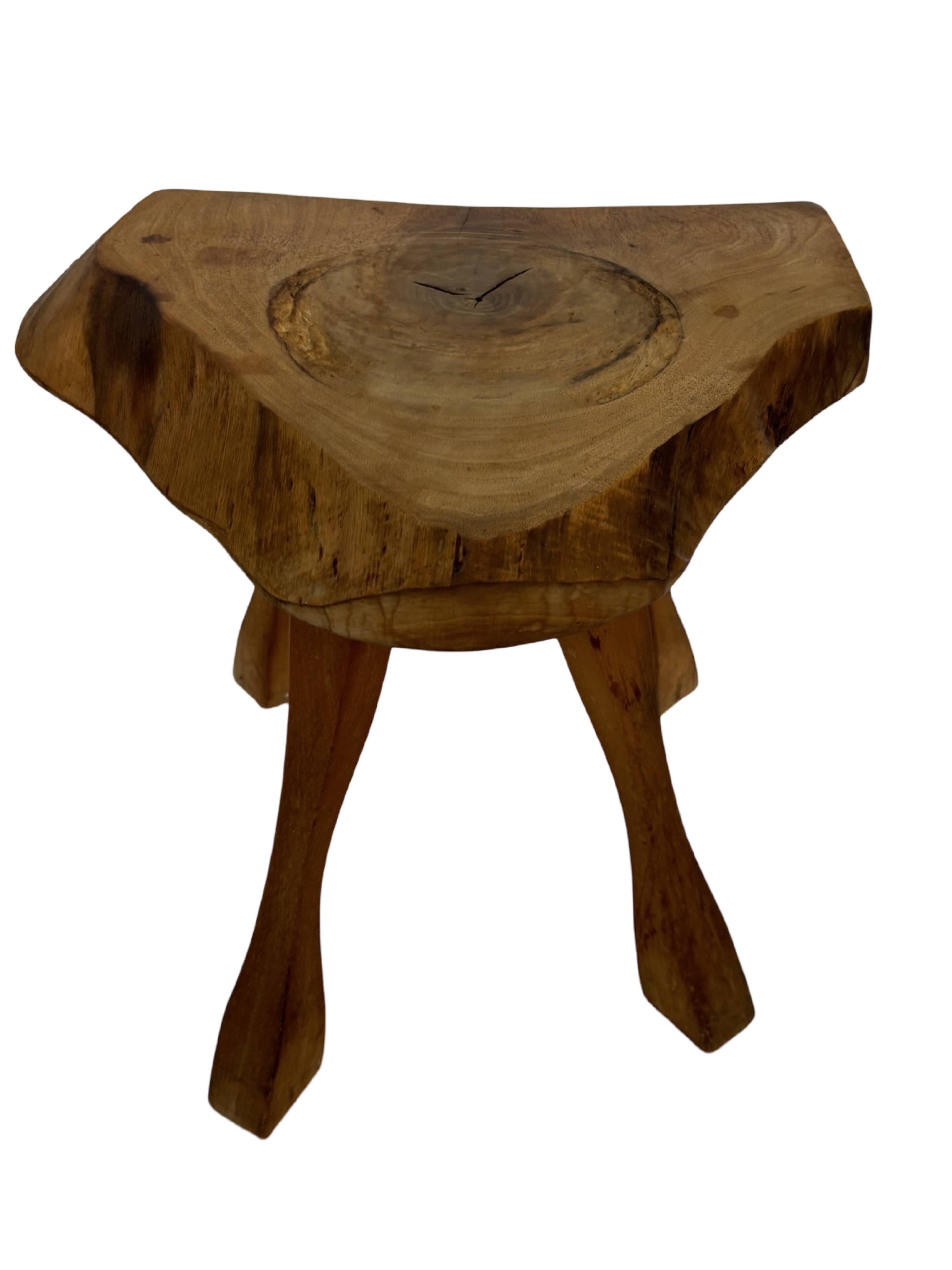 Vintage wooden side table  natural design small table