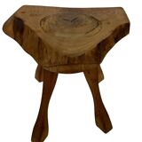 Vintage wooden side table  natural design small table