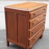 Art Deco chest of drawers in gilded oak
