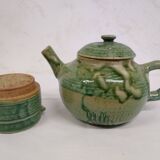 Stoneware teapot signed Pierre Lion