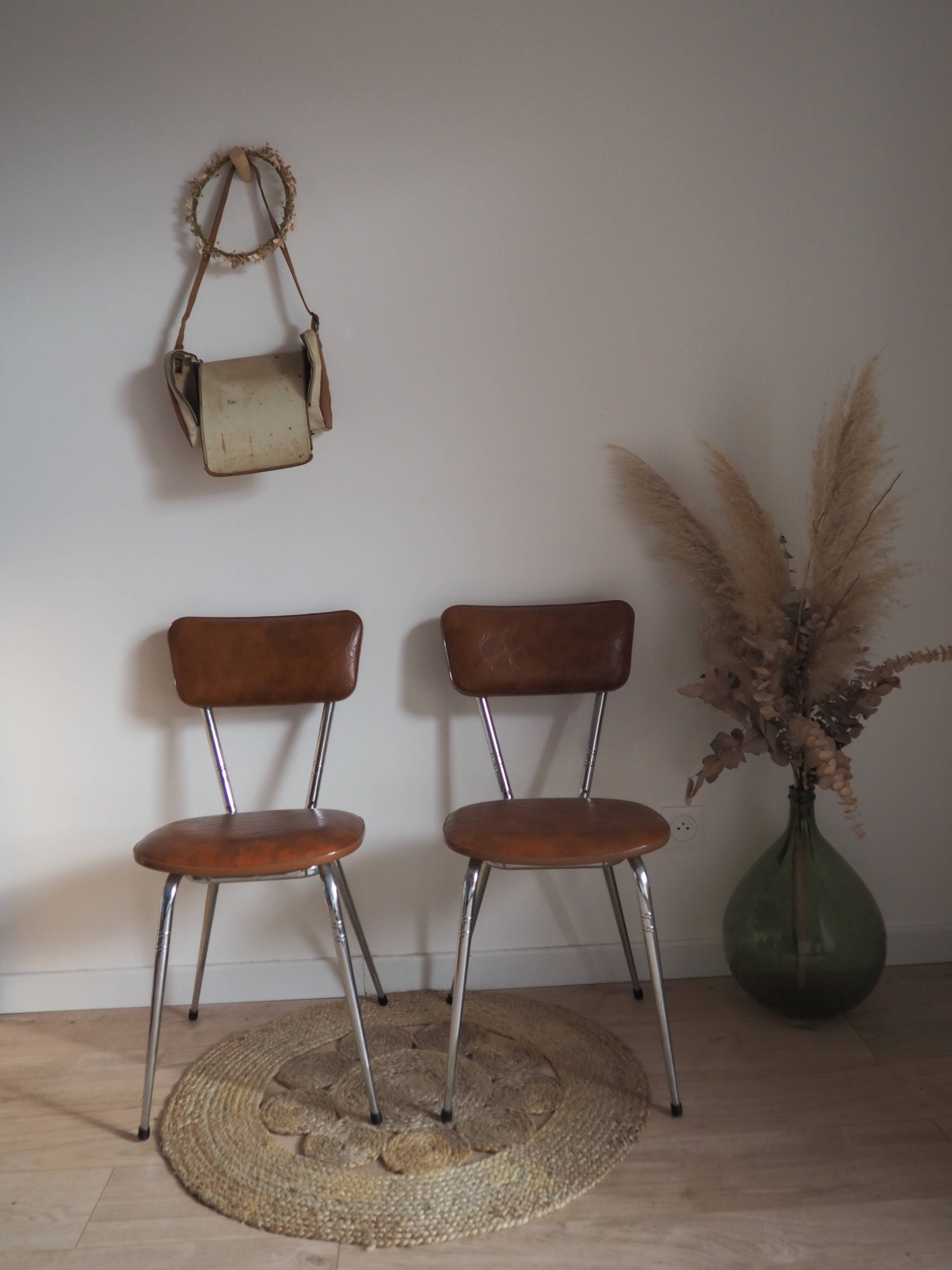 Brown faux leather chair