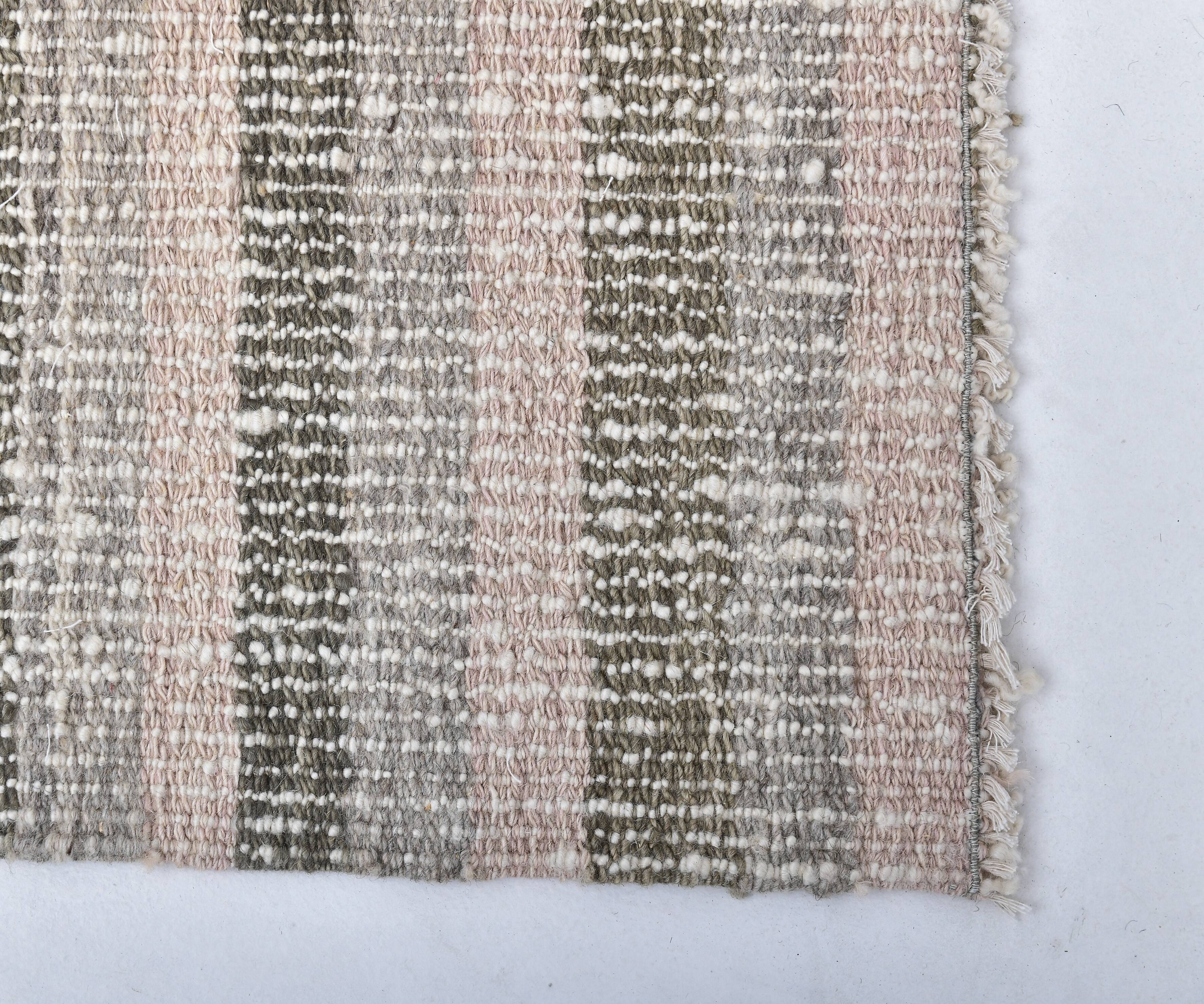 Pastel pink kilim rug, 325x217 cm wool kilim rug, large kilim carpet