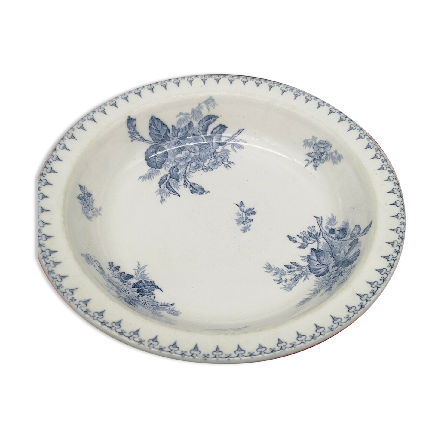 Hollow round dish in Earthenware Sarreguemines model Flora