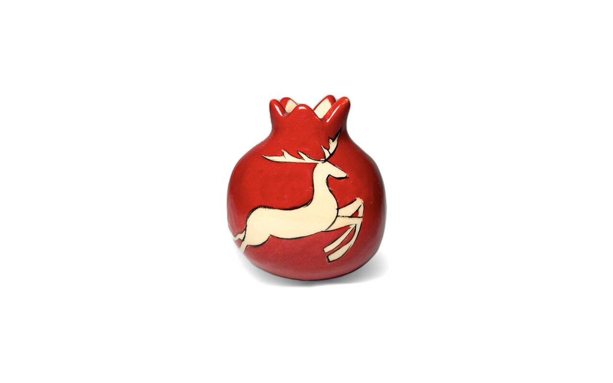 Mini vase en céramique rouge d'Iznik Noël
