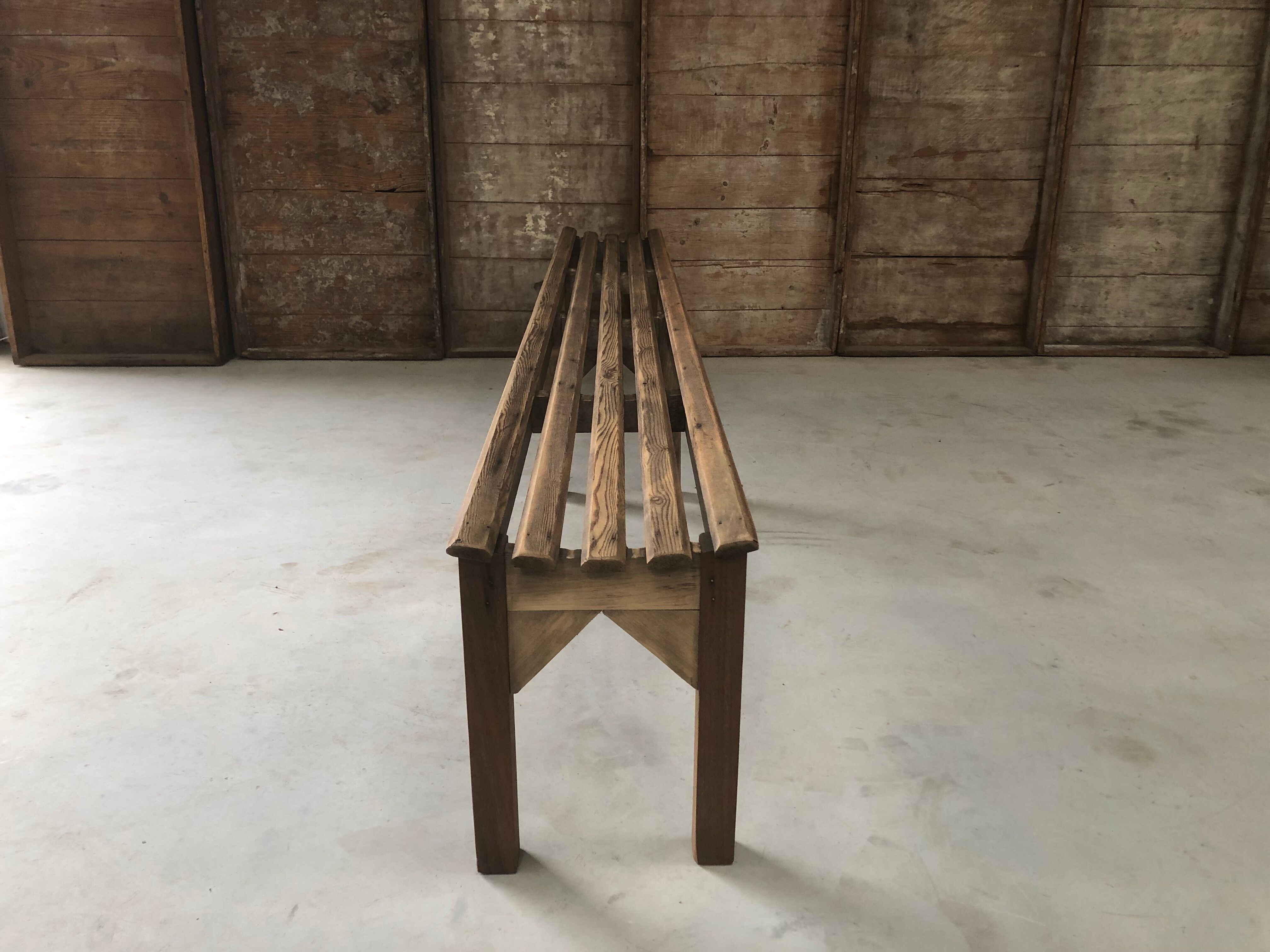Slatted bench