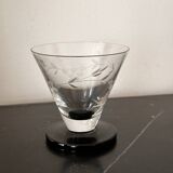 6 engraved art deco glasses