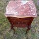 Wood and marble bedside table