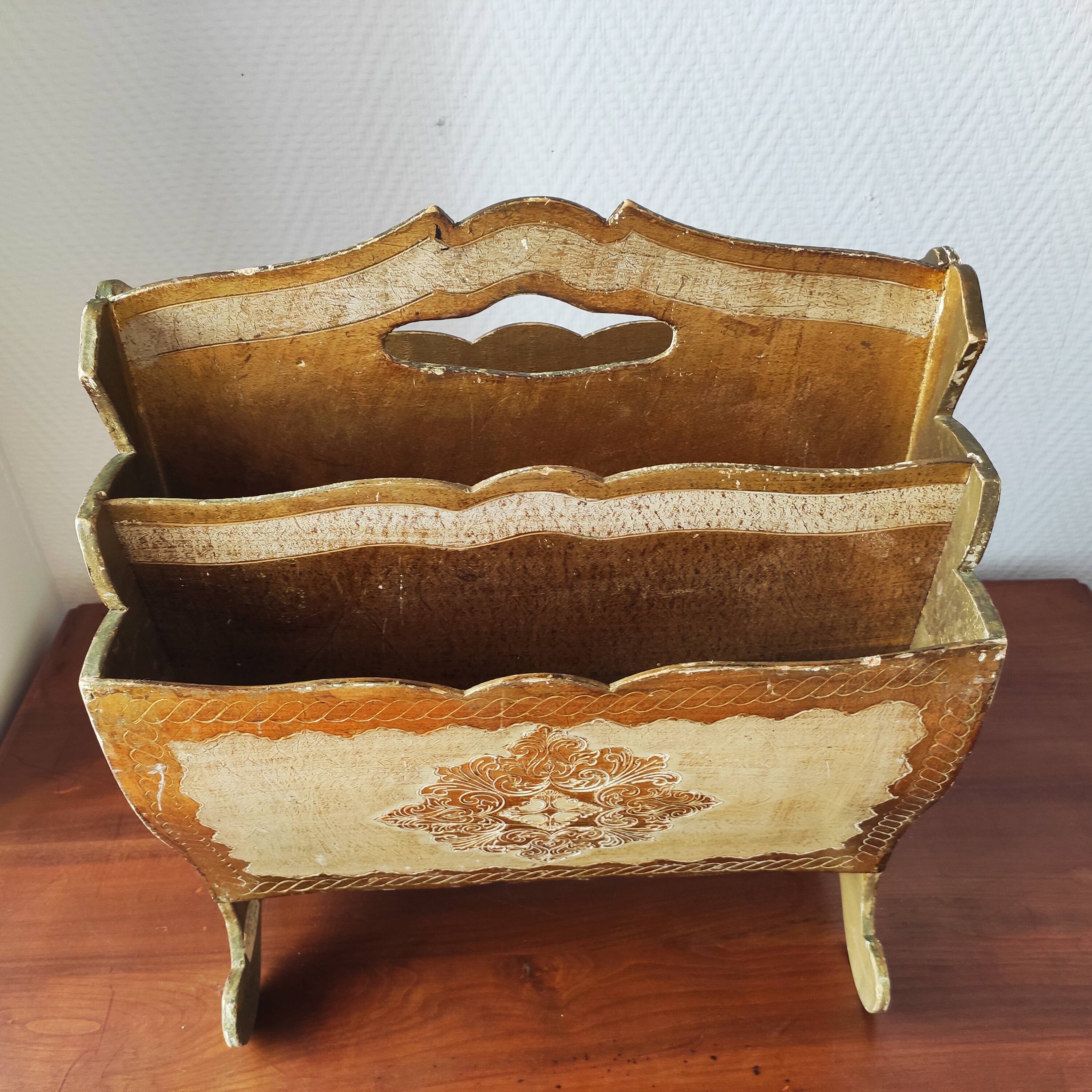 Porte-revue vintage Florentin en bois