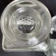 Chiseled glass whiskey service carafe and 6 Italian glasses