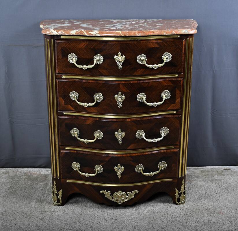 Commode en Marqueterie de Palissandre, style Régence, époque Napoléon III –