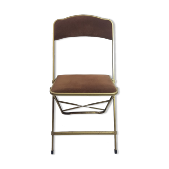 Folding chair opera velvet brown