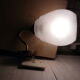 Pair of brass and glass wall lamps 60s gooseneck