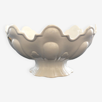 Large white scalloped bowl