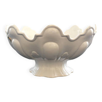 Large white scalloped bowl