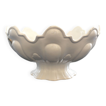 Large white scalloped bowl