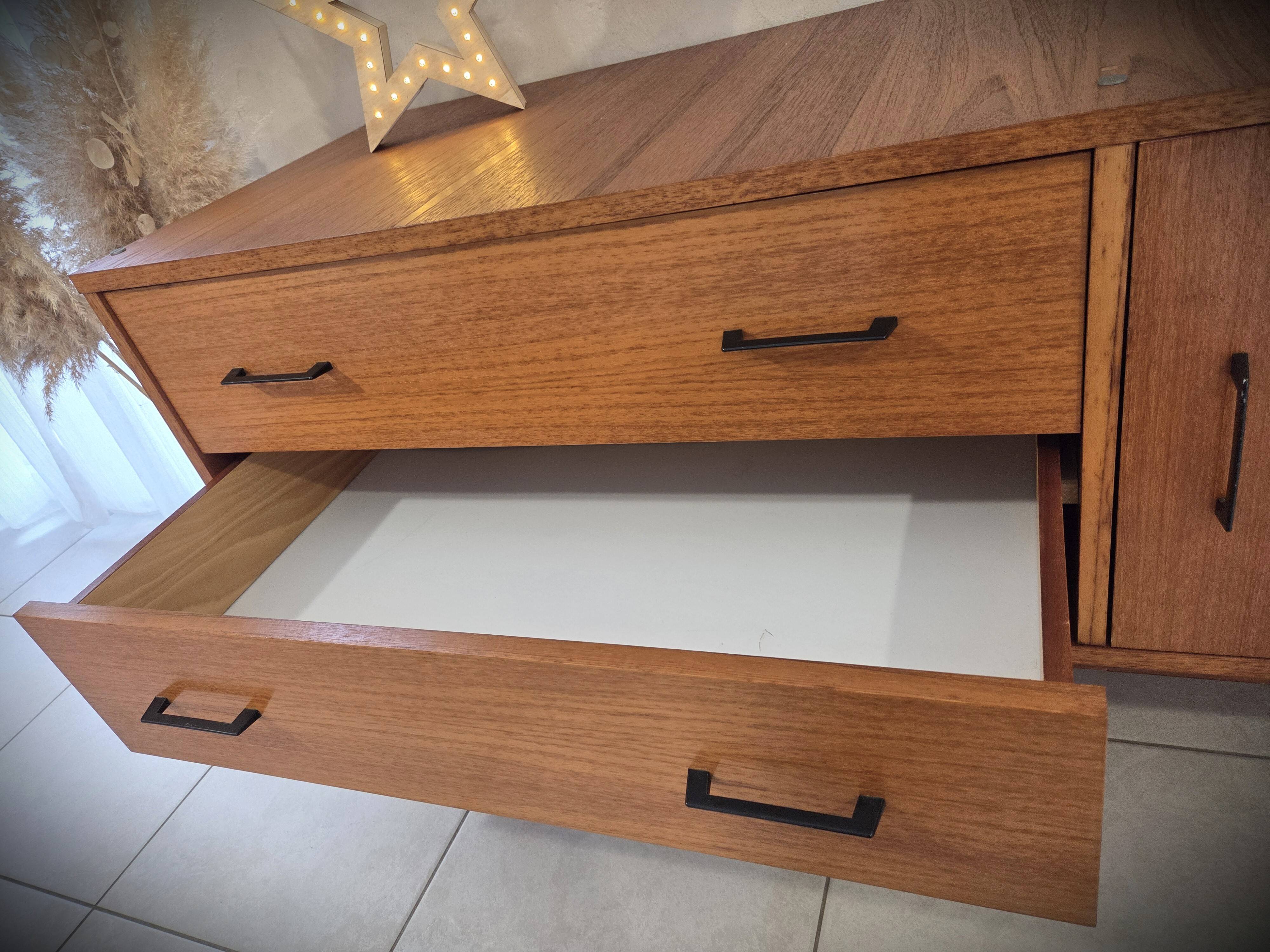 Low Scandinavian design sideboard in teak