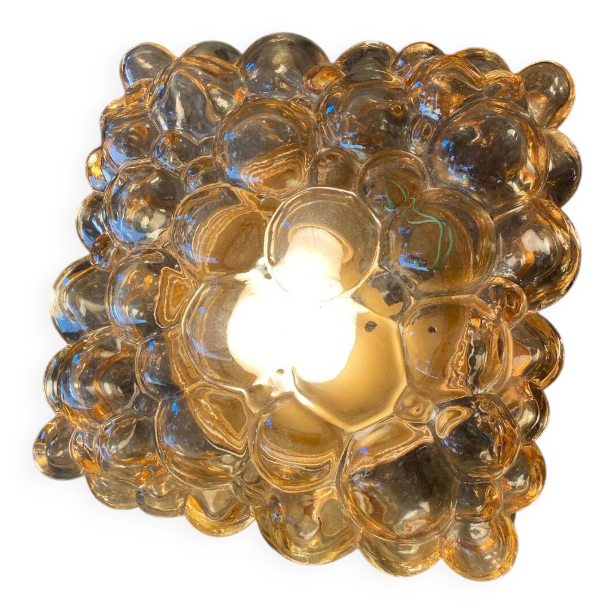 Smoked glass bubble wall light by Helena Tynell circa 1970