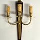 Antique Pair of 3-Light Wall Lights - Gilt Bronze and Mahogany - Neoclassical - 40's