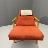 Scandinavian Beech Reclining Armchair, Sweden, 1950s