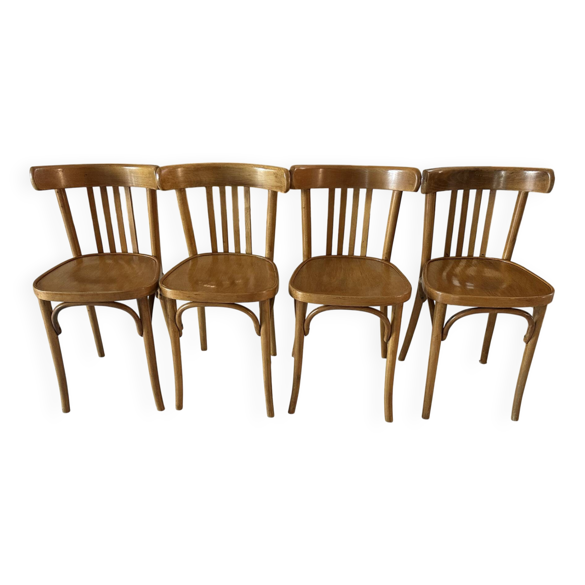 Set of 4 vintage bistro chairs from the 1960s.