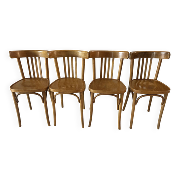 Set of 4 vintage bistro chairs from the 1960s.