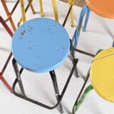 Set of 6 industrial high stools