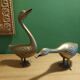 2 grands cygnes en laiton
