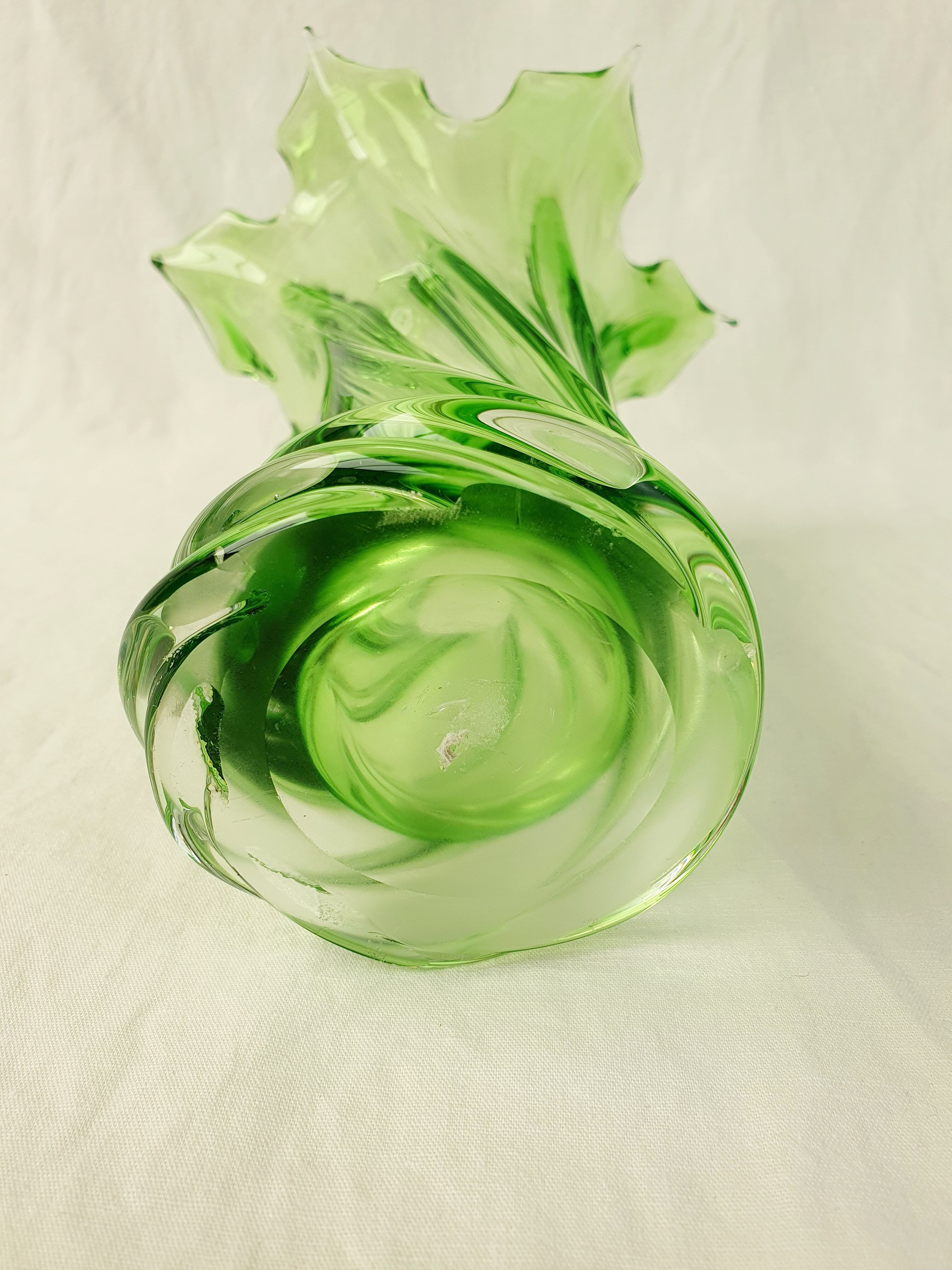 Vase Sommerso Floral Murano 1970 Italie