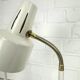 Pair of BJS desk lamps in white lacquered steel and brass – Sweden 1960s