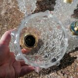 Set of 5 vintage molded glass globe suspensions
