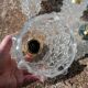 Set of 5 vintage molded glass globe suspensions