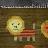 Tapisserie en laine et coton tissés par Maria Janowska, 1970