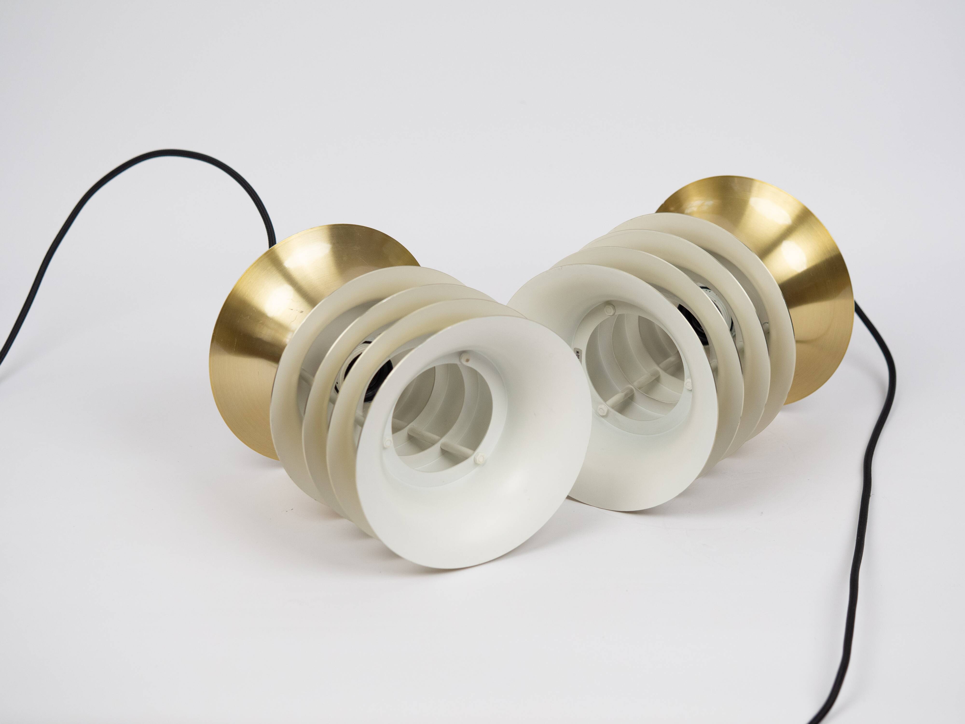 Paire de 2 lampes danoises de l'ère spatiale des années 1970.