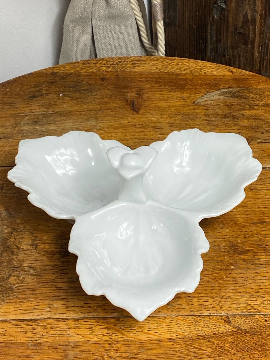 Segmented serving dish, leaf shape, porcelain, Bavaria