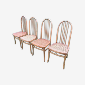 Set of 4 chairs canned 1970 vintage