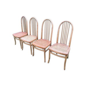 suite de 4 chaises cannées