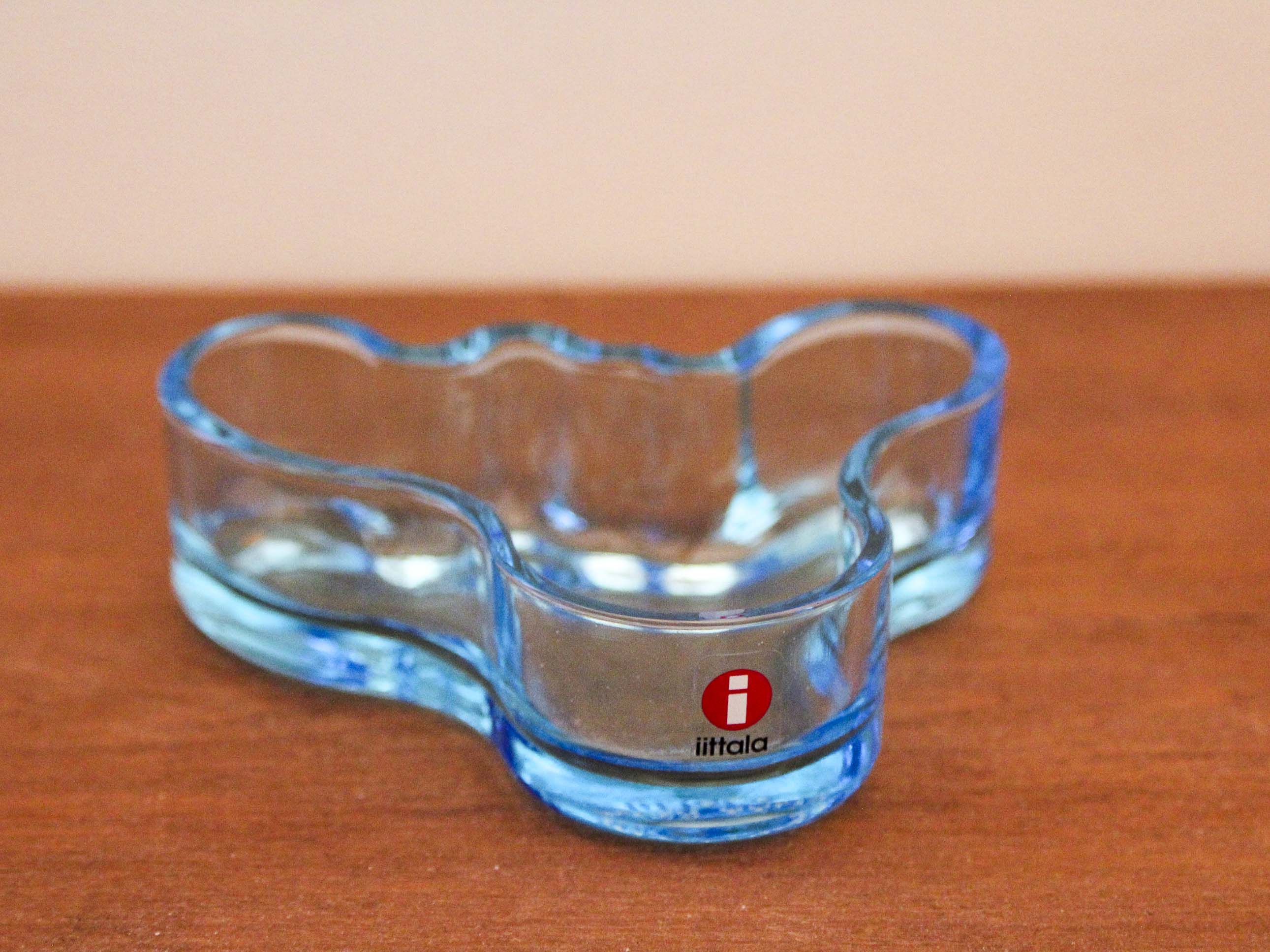 Blue glass cup by Alvaar Alto for IItala
