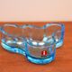 Blue glass cup by Alvaar Alto for IItala