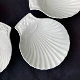 6 Pillivuyt white porcelain shell bowls