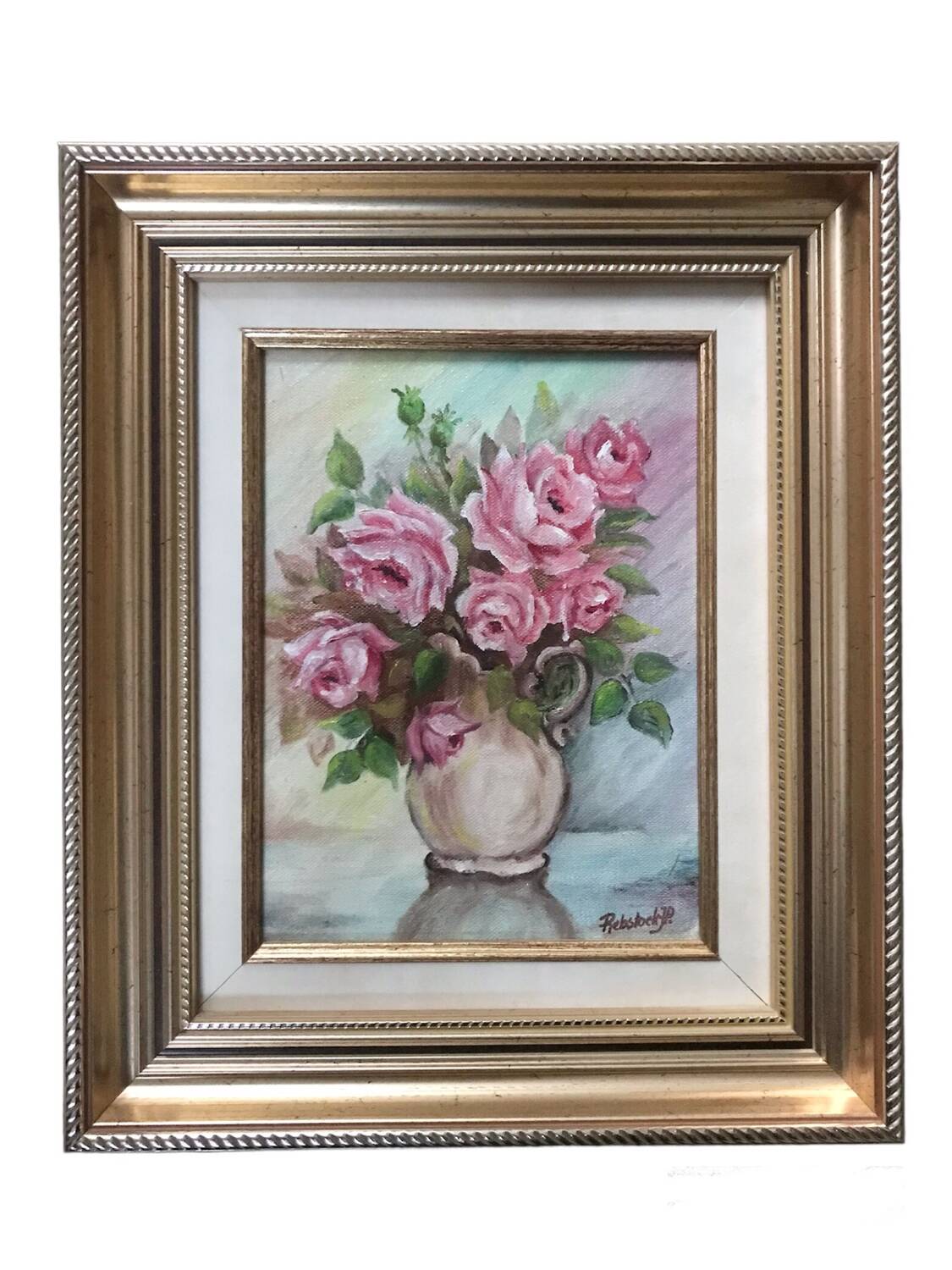 Framed canvas painting