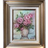 Framed canvas painting