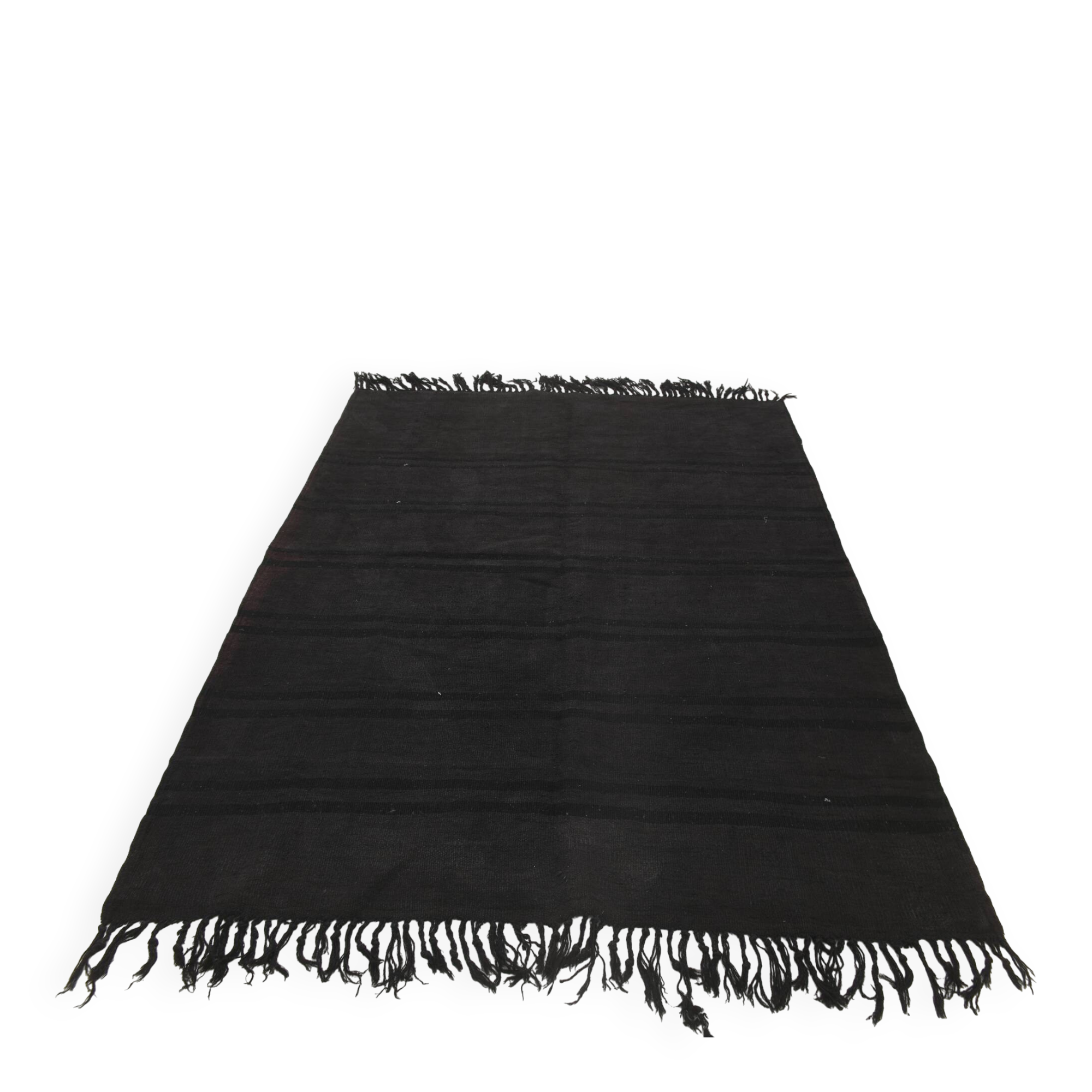Striped Pattern Black Vintage Rug, 204x296 Cm