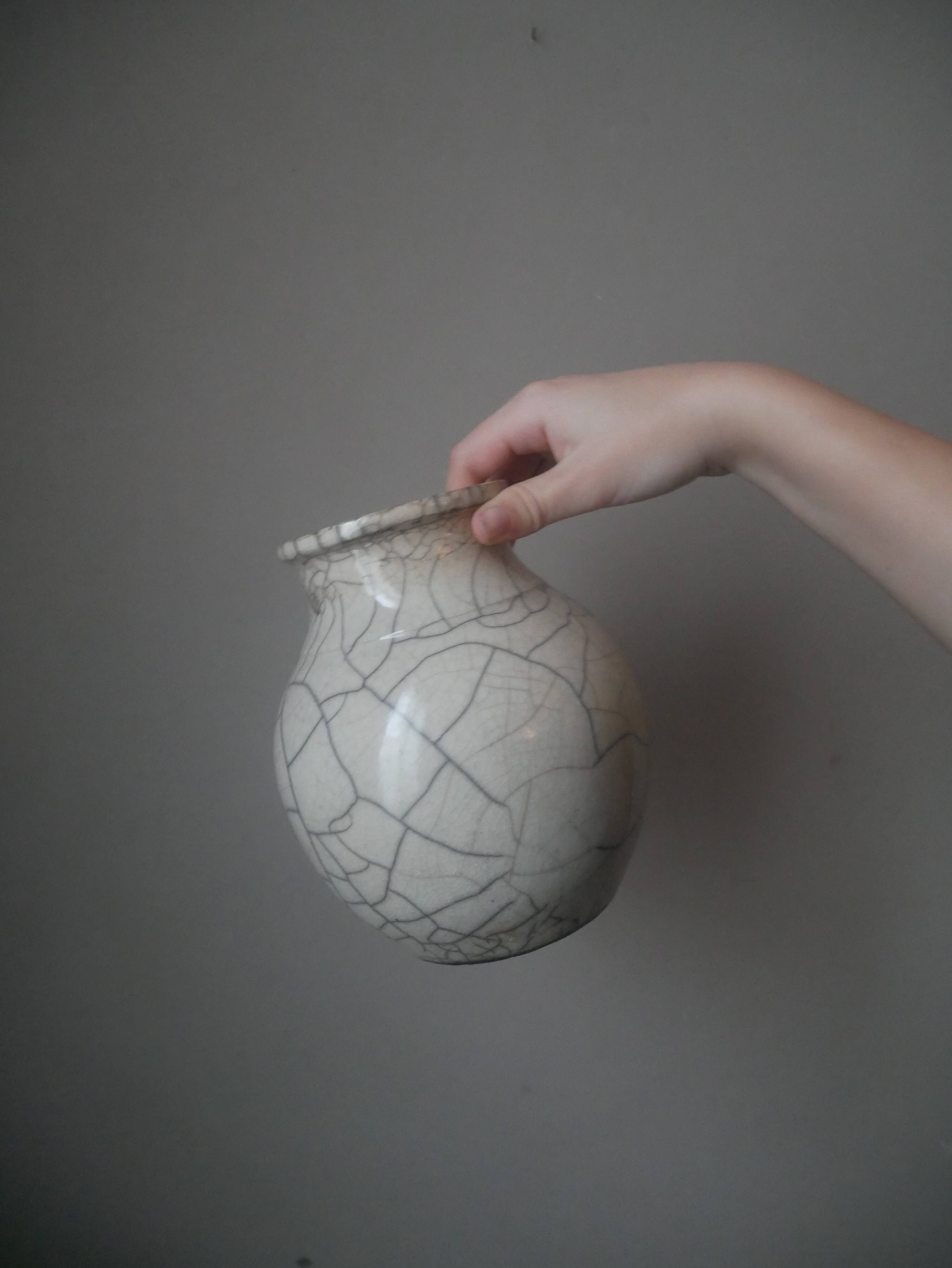 Vase en céramique japandi raku poterie artisanale vintage slow décoration