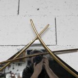 Sculptural mirror with two-tone gilded arches, France, 1970s, 95 x 133 cm