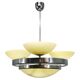 Czech Art Deco Opaline Glass Chandelier, 1940s