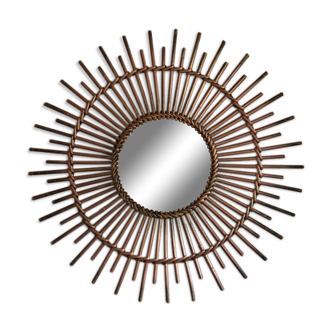 Rattan sun mirror - vintage 70