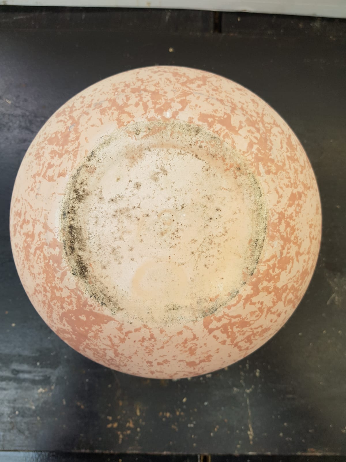 Old Vase Ball Ceramic Pink 70s Vintage Decoration