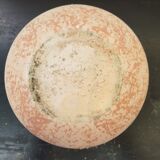 Vase boule céramique rose années 70 décoration vintage