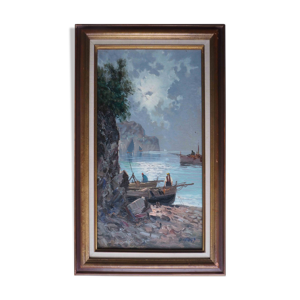 Tableau marine pêcheurs