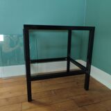 Rectangular table, end of sofa in metal and glass Vintage Vandel stone